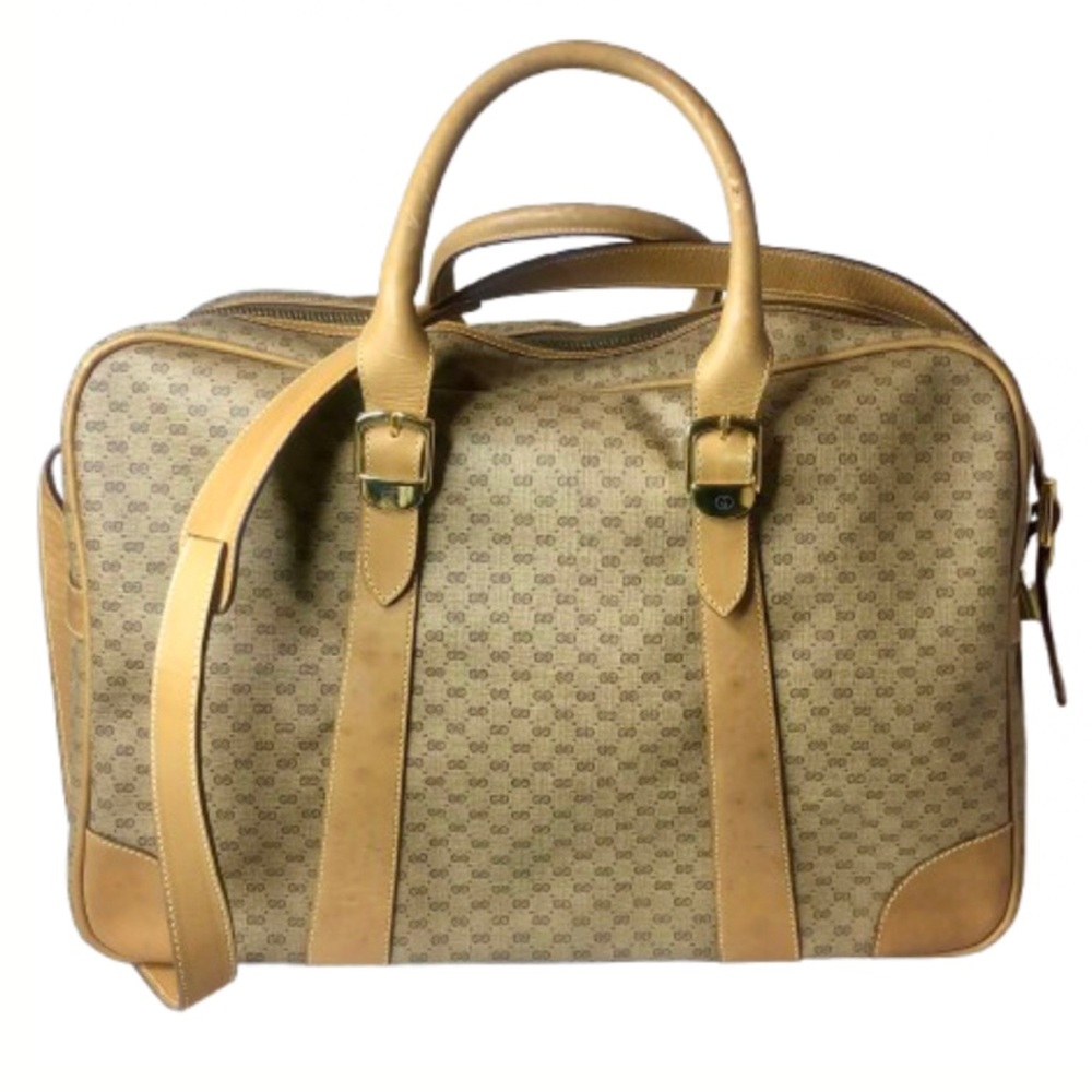 GUCCI GG MicroGuccissima Rolled Top Handle Shoulder Strap Vintage Suitcase